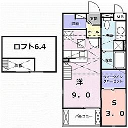 シャトレラムール ワンルームの間取図画像