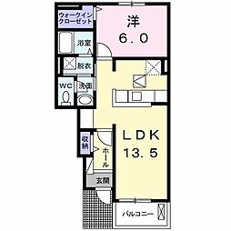 ル・リアン 1LDKの間取図画像