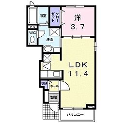 サンレジェ 1LDKの間取図画像