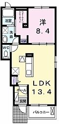 サンロード大岡B 1LDKの間取図画像