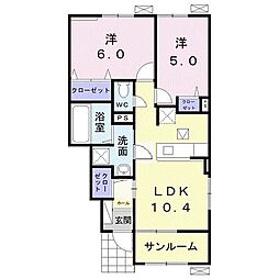 ブリッサ・久保2 2LDKの間取図画像
