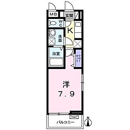 ヒルサイトビュー 1Kの間取図画像