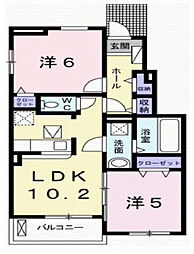 アドラブール・コート6 2LDKの間取図画像