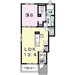 シュトラール 1LDKの間取図画像