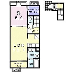エルピス 1LDKの間取図画像