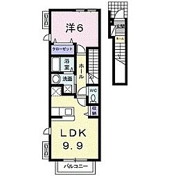 アンベル・ルピナス 1LDKの間取図画像