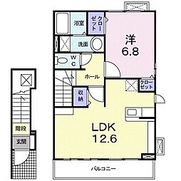 エスペランサ 1LDKの間取図画像
