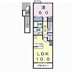 エクセルウイング 1LDKの間取図画像