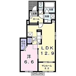 アニューやぶなみ3 1LDKの間取図画像