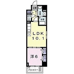 ラポール白糸 1LDKの間取図画像