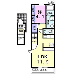 サピーV 2階1LDKの間取り