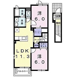 ゼッツハウス 2LDKの間取図画像