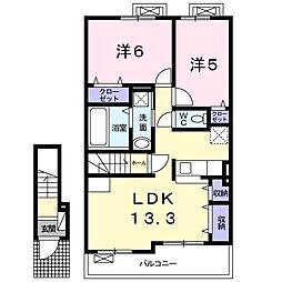 ラフランボワーズ 2LDKの間取図画像