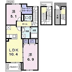 モデッサ宮前 2LDKの間取図画像