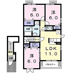 エスポワールネオA 3LDKの間取図画像