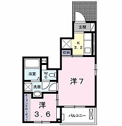 サン・グレイス 2Kの間取図画像