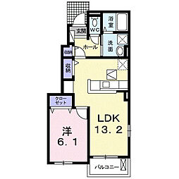 ステラス 1階1LDKの間取り