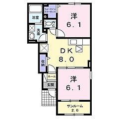 間取図画像 2DK