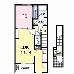 アイ・スマイル南庄町2 1LDKの間取図画像