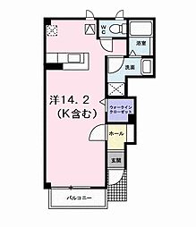 メゾンシャモニーA ワンルームの間取図画像