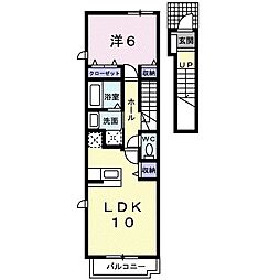 サンリットヴィラ5A 1LDKの間取図画像