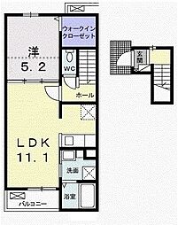 ヴィラフォレスト・ベリー2 1LDKの間取図画像