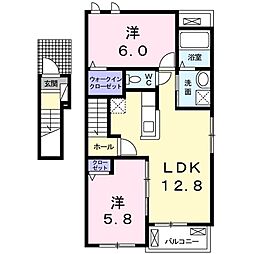 スマイリーハウス宇和1 2LDKの間取図画像
