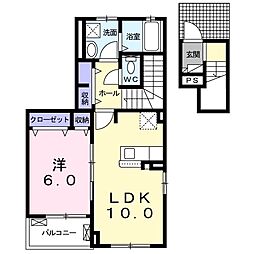 プランドール・3 1LDKの間取図画像