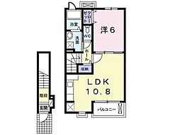 ミキハウス2B 1LDKの間取図画像