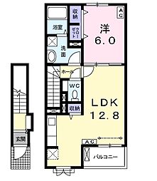 レトワール 1LDKの間取図画像