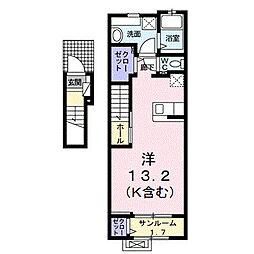 エトワールポレール5 ワンルームの間取図画像