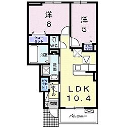 メゾンフィオーレ 2LDKの間取図画像