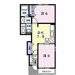 ベルメゾン 2DKの間取図画像