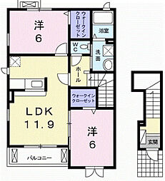 ユリーカ 2LDKの間取図画像