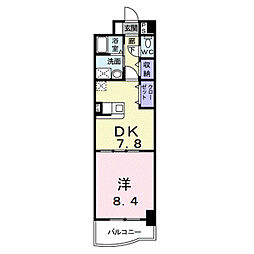 ドミール蔵王 1DKの間取図画像