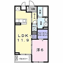 エクスペアテD 1LDKの間取図画像