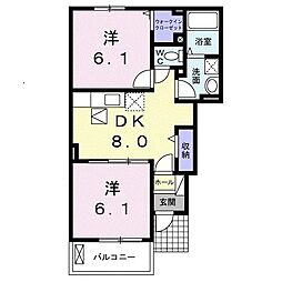 ラフィーナ 2DKの間取図画像