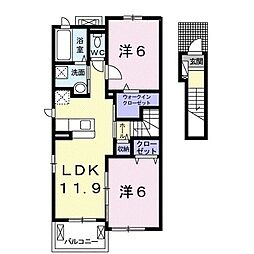 ソラティオファウスト2 2LDKの間取図画像