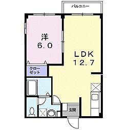 エルディムS-1 1LDKの間取図画像