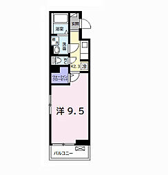アビタシオン・Ｕ 3階1Kの間取り