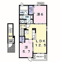 ミリューヴィラージュ 2LDKの間取図画像
