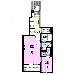 ヒマワリ 2Kの間取図画像