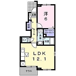 ボニート 1LDKの間取図画像
