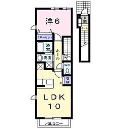 ブライトスクエアC 1LDKの間取図画像