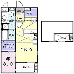 ジョイ・ブリーズ 1DKの間取図画像