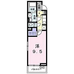 ラシュレ・フォレスト 1Kの間取図画像