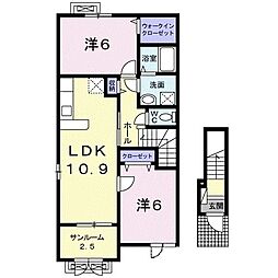 パークサイド田中町 2LDKの間取図画像
