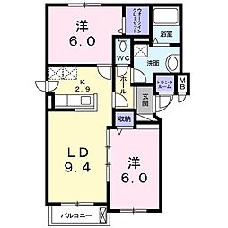 プリマヴェーラ・ルーチェ 2LDKの間取図画像