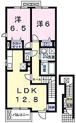 ゴールデン・リリィＡ 2階2LDKの間取り