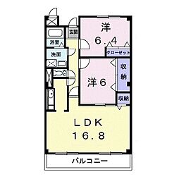 グランド・メール 2LDKの間取図画像